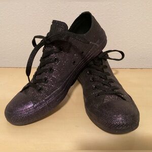 Converse All Star Low Top Purple Glitter Sneakers  W10 M8 Unisex ~ NWOT